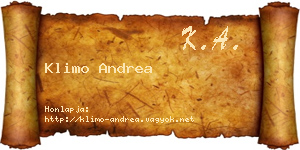 Klimo Andrea névjegykártya